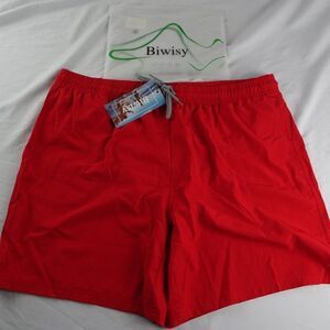 Biwisy Men Red Swim Shorts with Pockets Size 2XL.